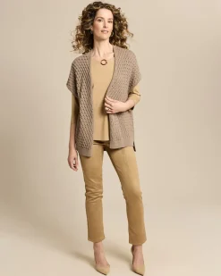 Strickcardigan mit Zopf-Ajour-Muster