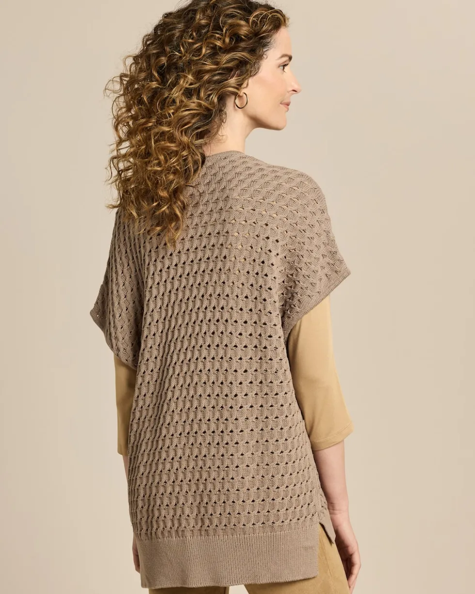Strickcardigan mit Zopf-Ajour-Muster