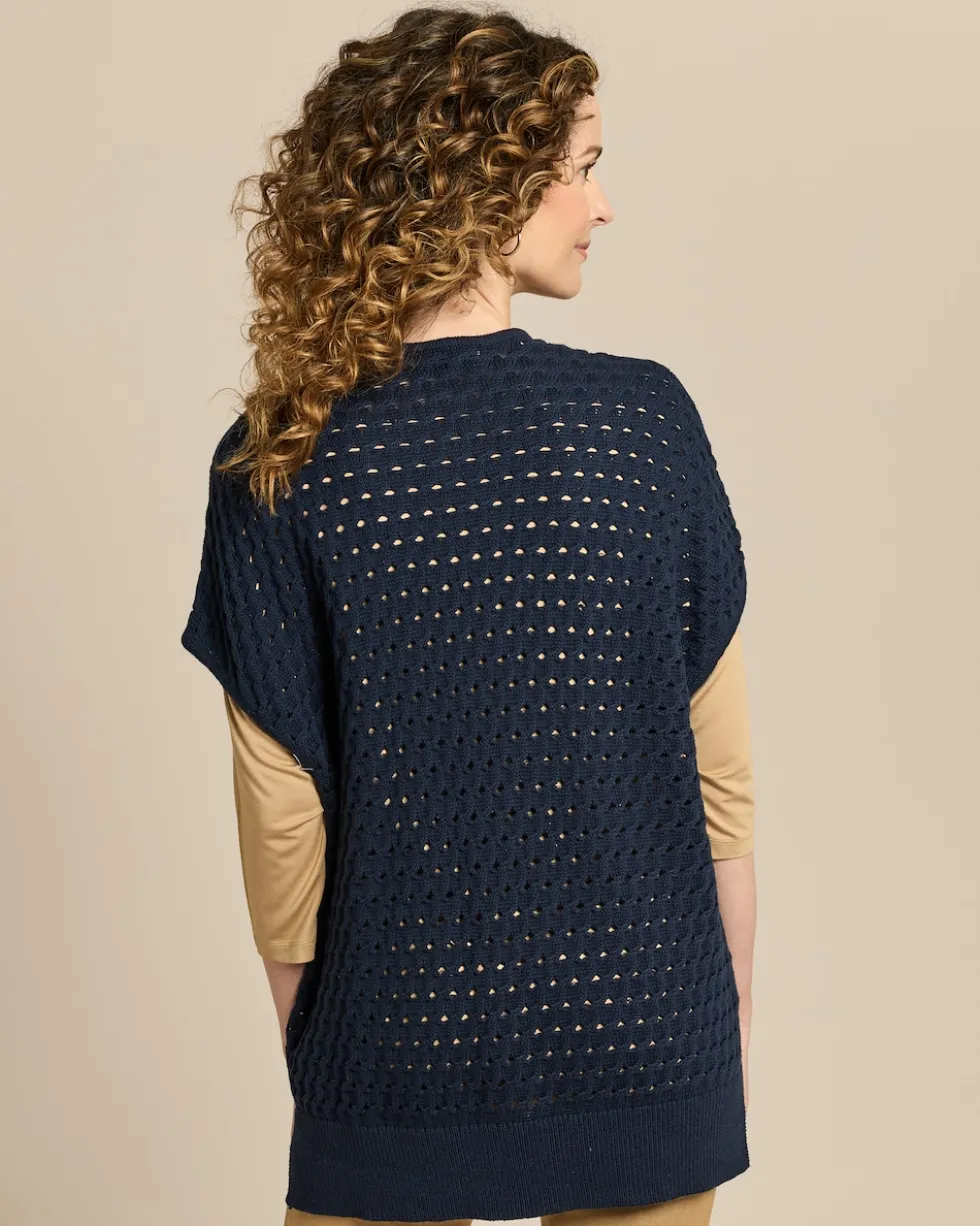 Strickcardigan mit Zopf-Ajour-Muster