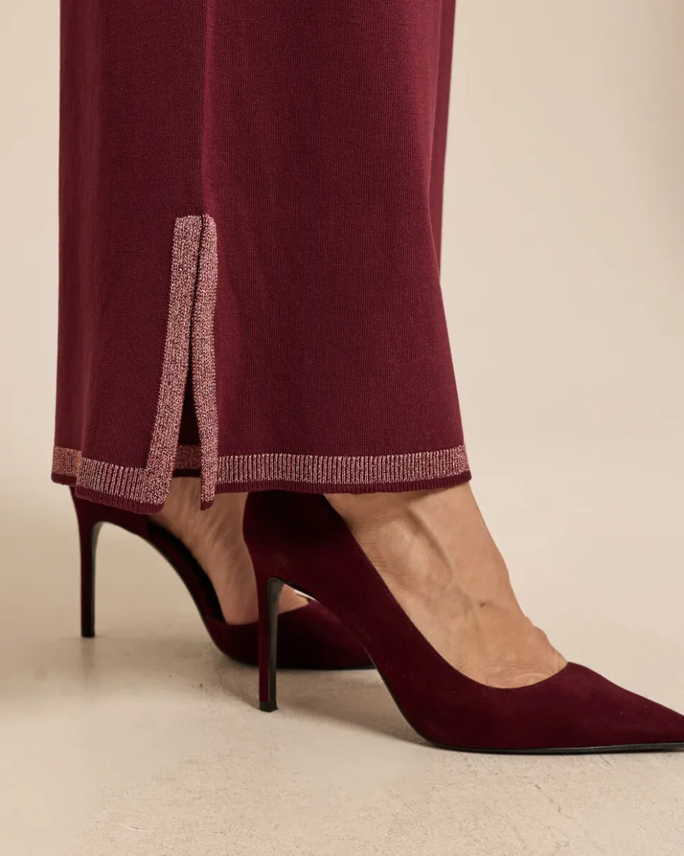 Strickhose mit Glanzstreifen