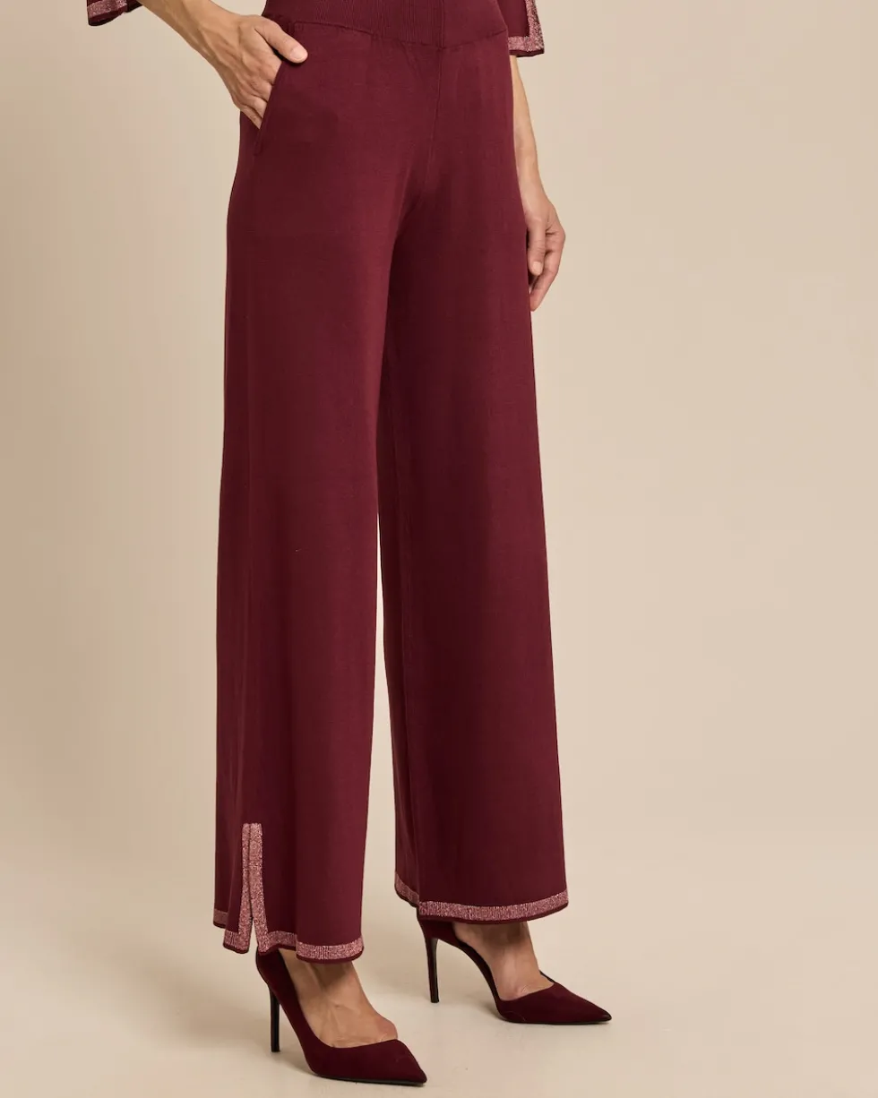 Strickhose mit Glanzstreifen