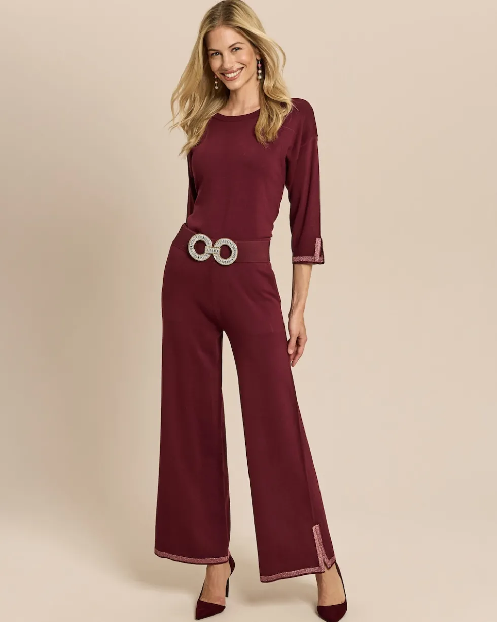 Strickhose mit Glanzstreifen