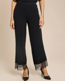 7/8 Strickhose mit Spitzensaum