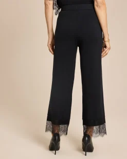 7/8 Strickhose mit Spitzensaum