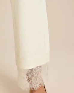 7/8 Strickhose mit Spitzensaum