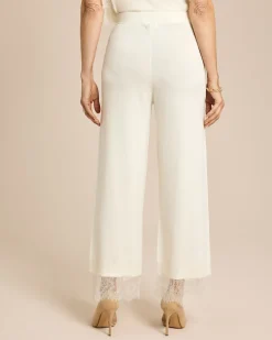 7/8 Strickhose mit Spitzensaum