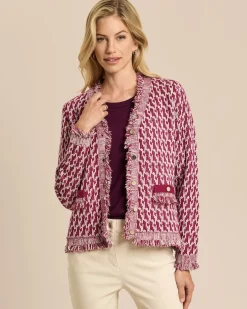 Strickjacke Bi-Color Intarsien-Strick