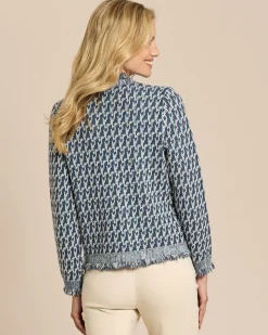 Strickjacke Bi-Color Intarsien-Strick