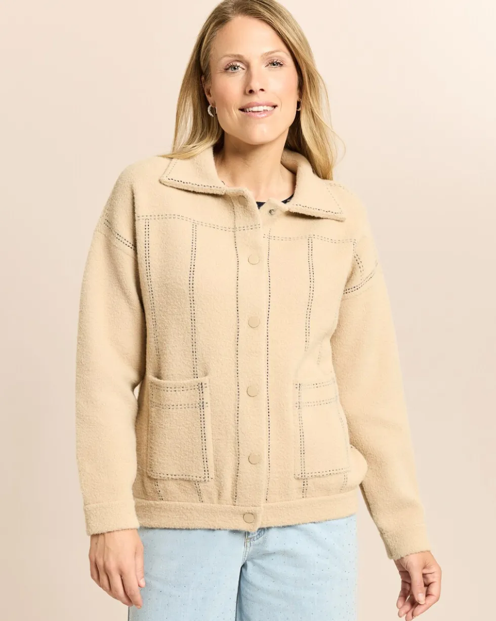 Strickjacke mit abnehmbarer Kapuze