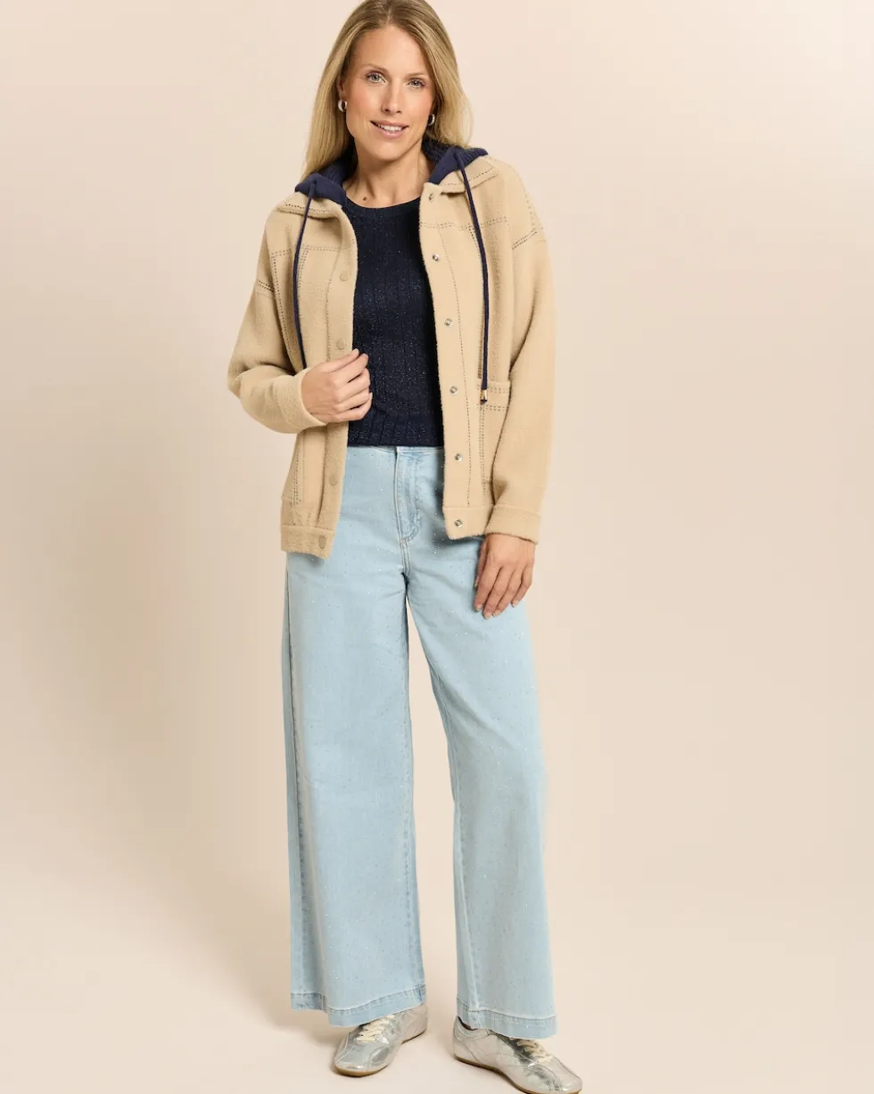 Strickjacke mit abnehmbarer Kapuze