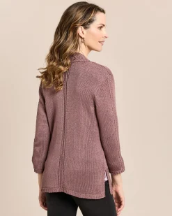 Strickjacke mit 3/4-Arm und Schalkragen