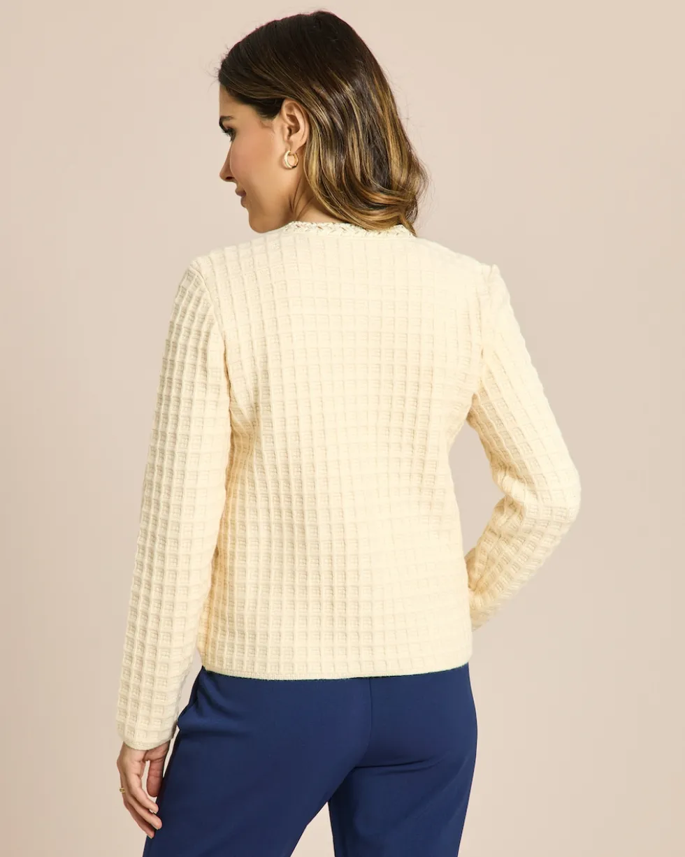Strickjacke mit Kontrastblende