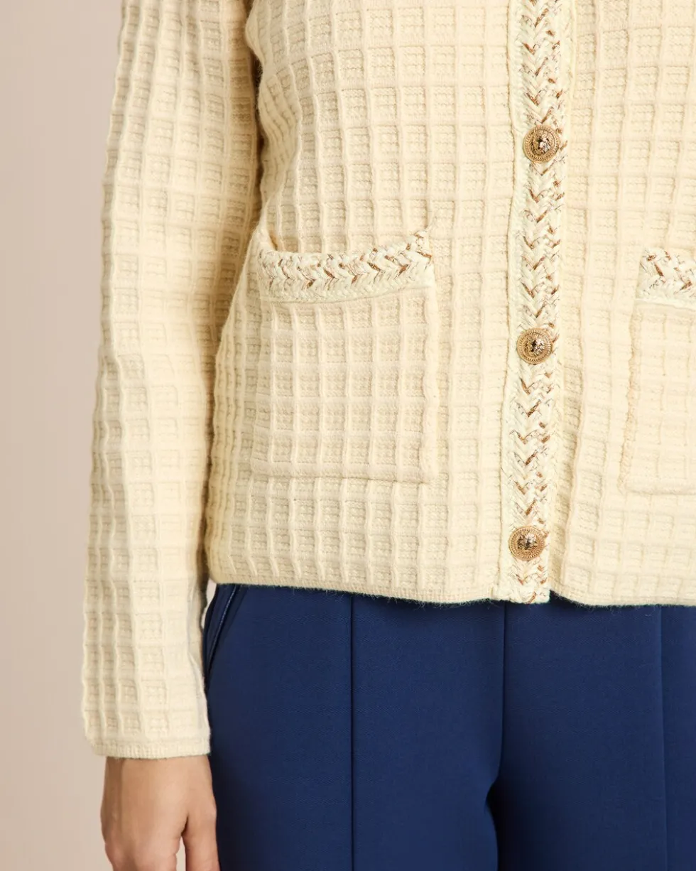 Strickjacke mit Kontrastblende