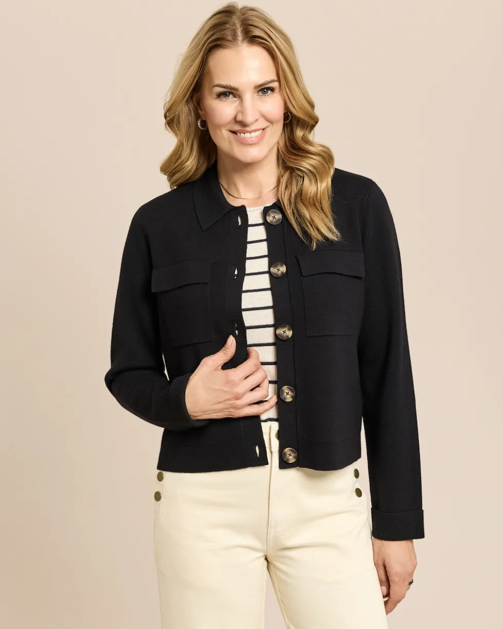 Strickjacke mit Kragen