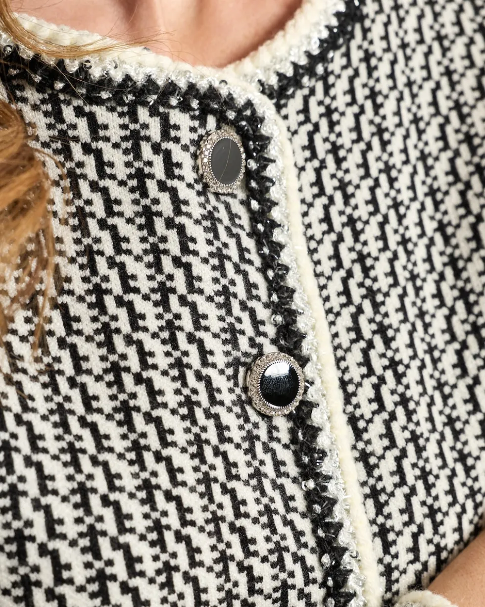 Strickjacke mit Perlendeko