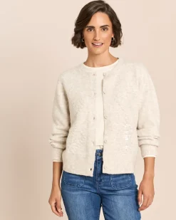 Strickjacke mit Rautenapplikation