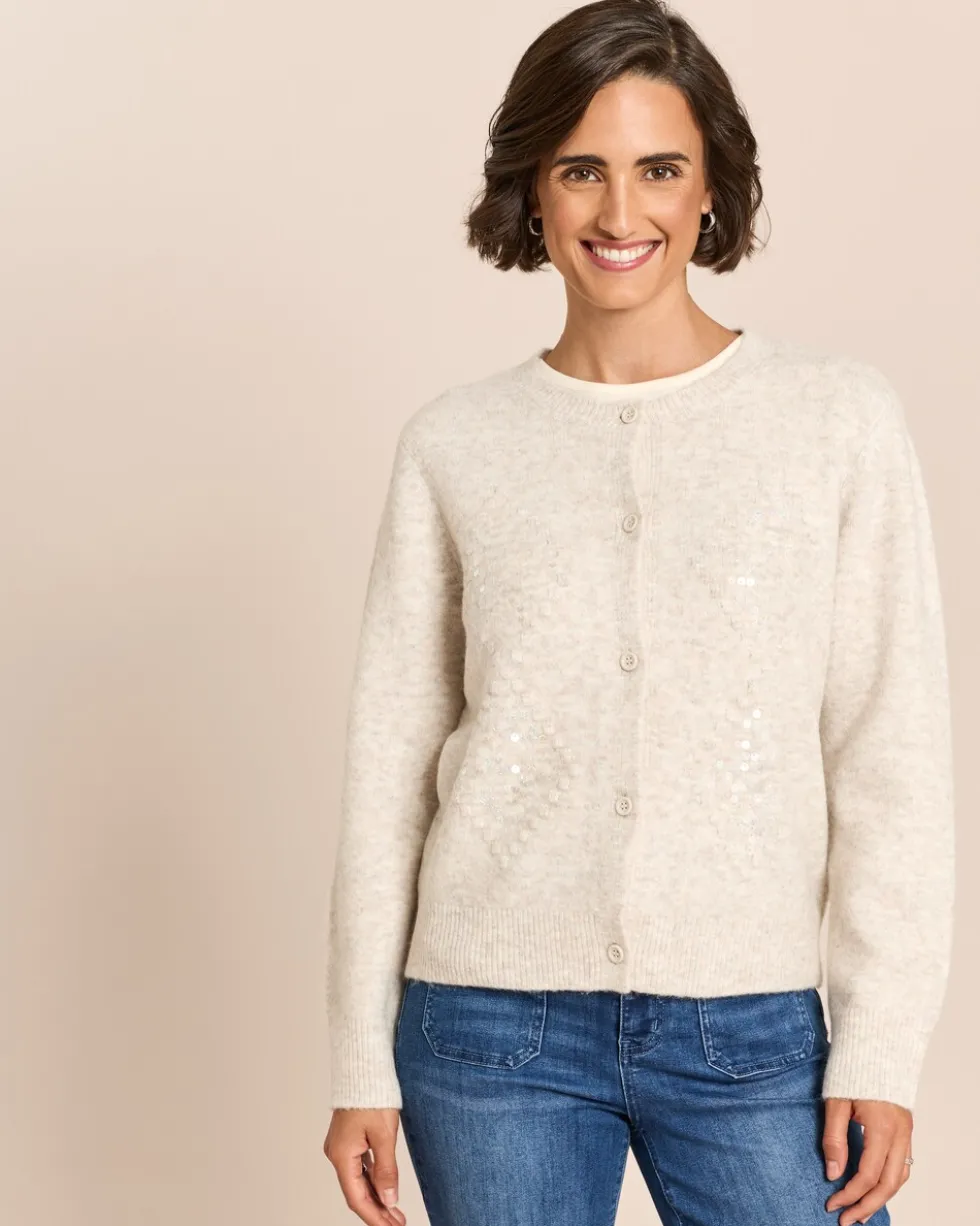 Strickjacke mit Rautenapplikation