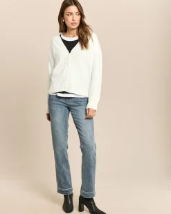 Strickjacke mit Schriftzug