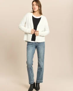 Strickjacke mit Schriftzug