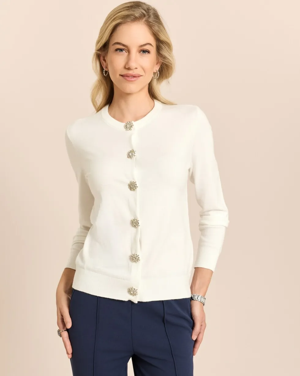 Strickjacke mit Strassknöpfen