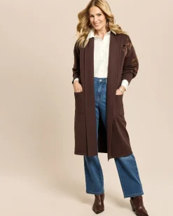 Strickmantel mit Applikation