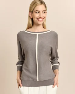 Strickpullover mit Kontrastdetails