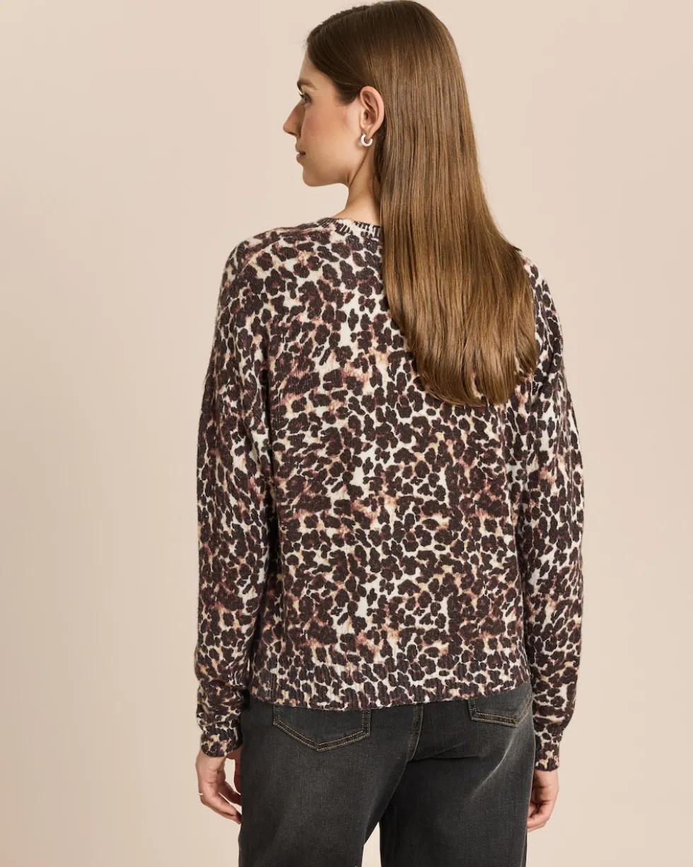 Strickpullover mit Leo Print