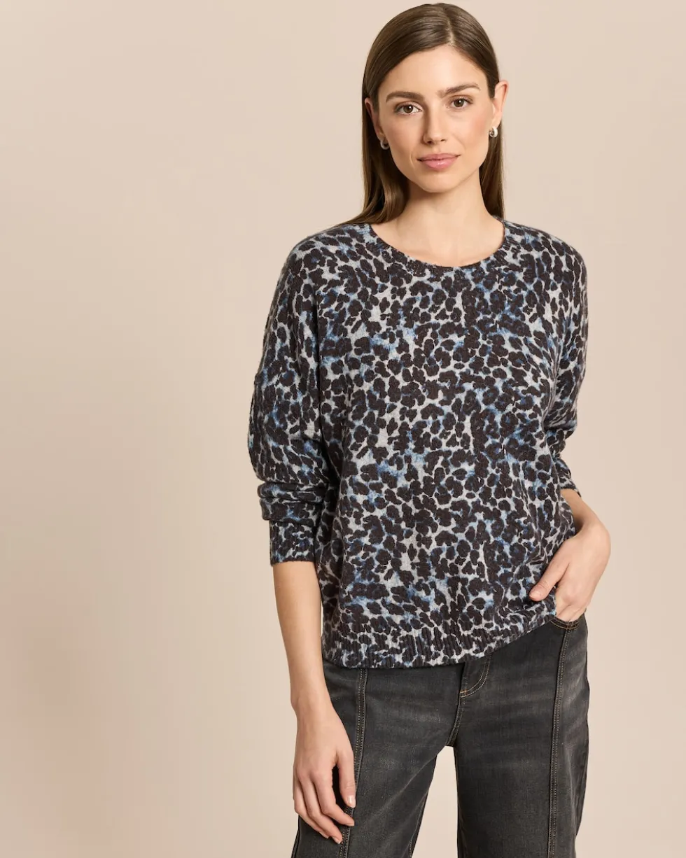 Strickpullover mit Leo Print