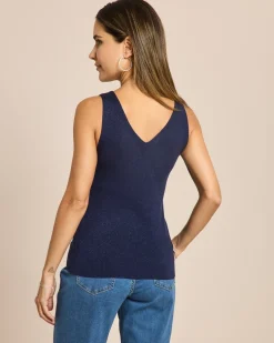 Strick Top mit Metallic Garn