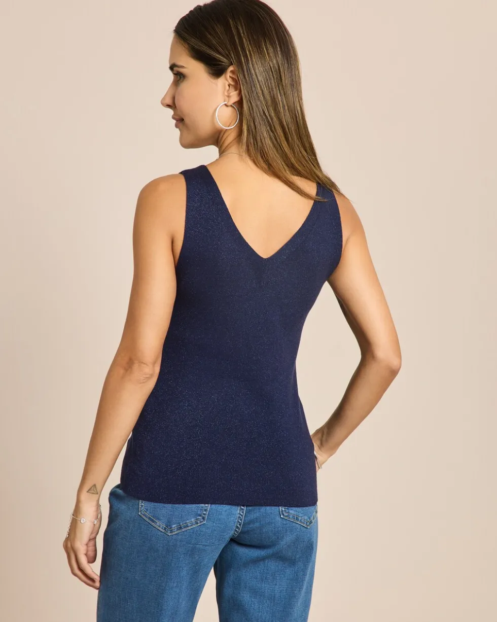 Strick Top mit Metallic Garn