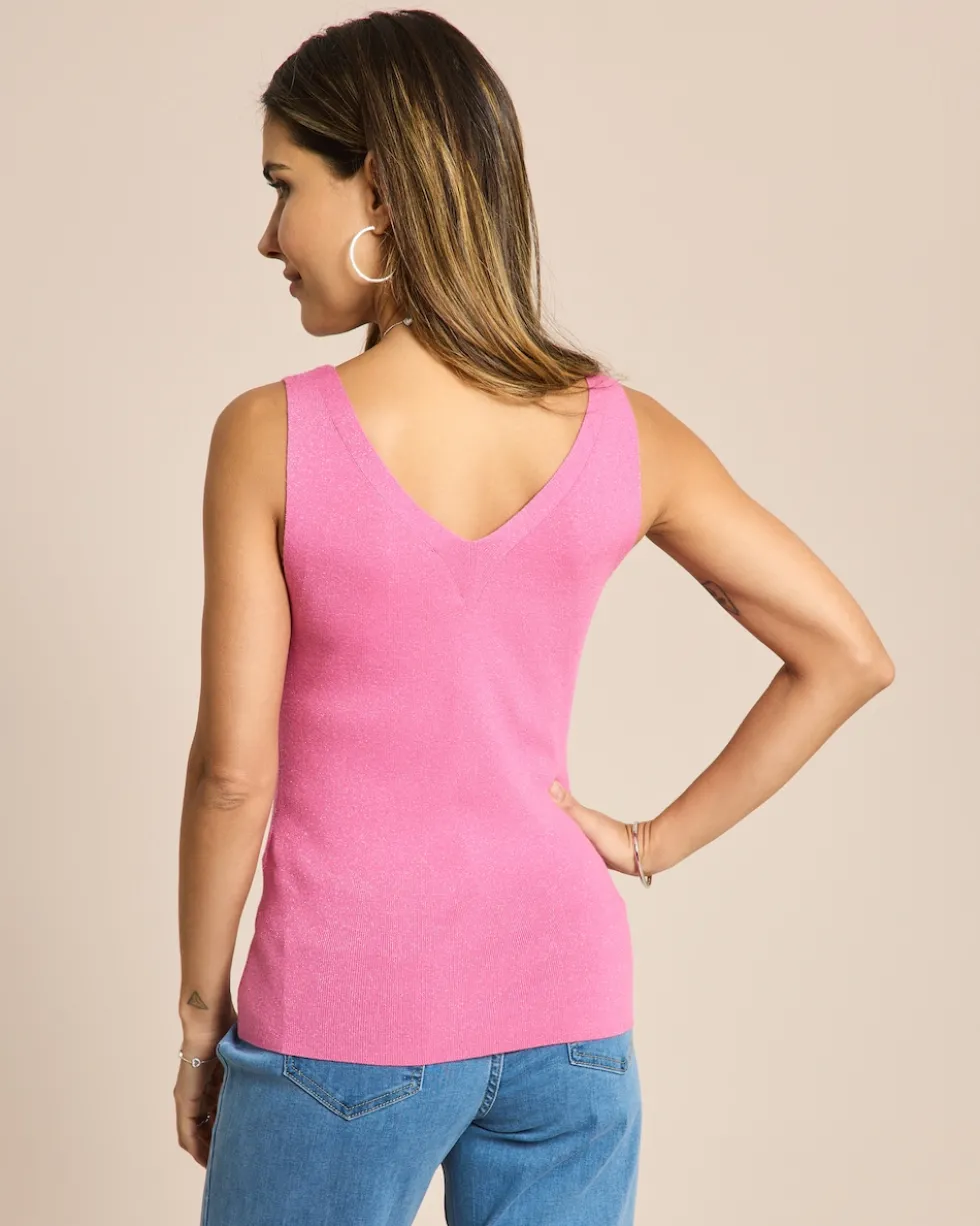 Strick Top mit Metallic Garn