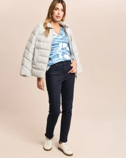 Sweatshirt mit Alloverdruck und V-Ausschnitt