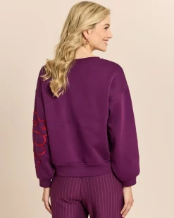 Sweatshirt mit Blumenstickerei