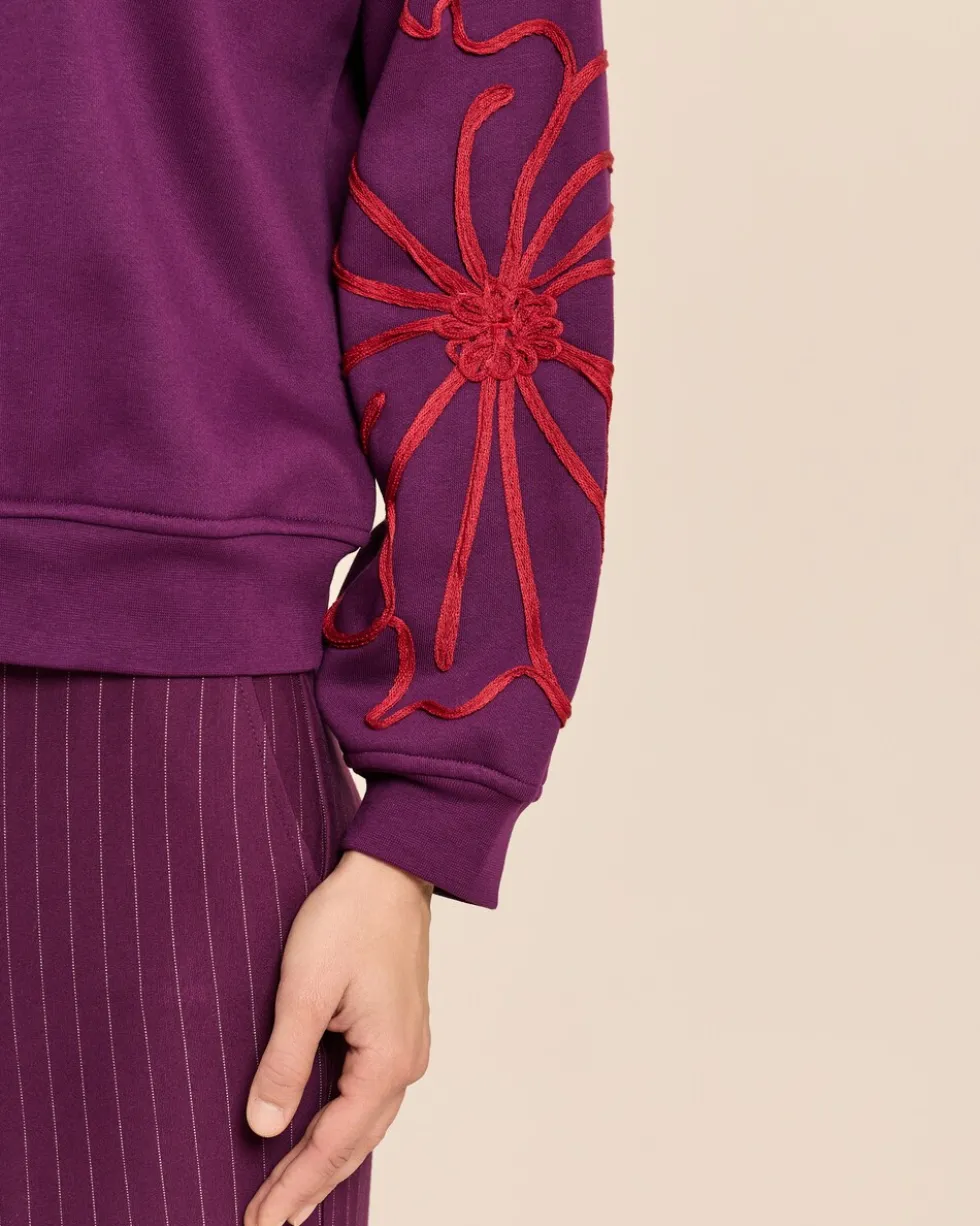 Sweatshirt mit Blumenstickerei