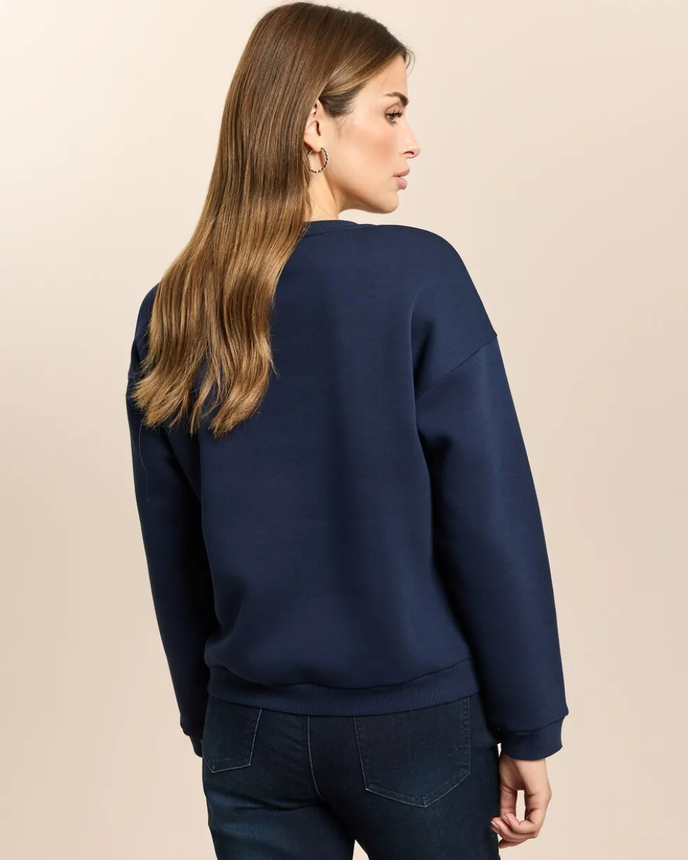 Sweatshirt mit Herz-Stickerei