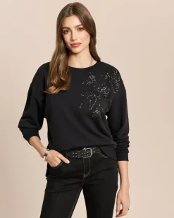 Sweatshirt mit Paillettendekoration