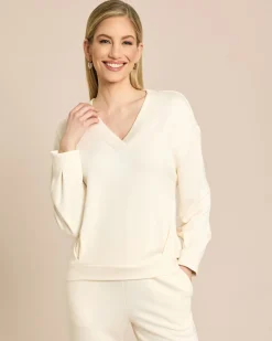 Sweatshirt mit V-Ausschnitt