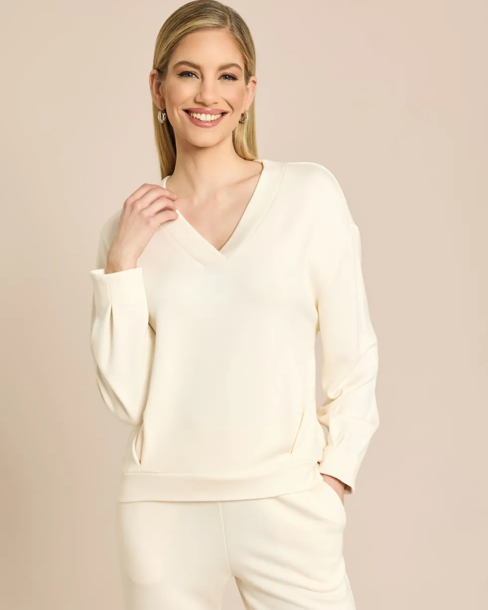 Sweatshirt mit V-Ausschnitt