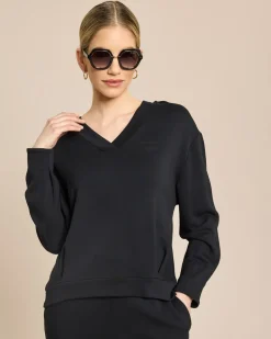 Sweatshirt mit V-Ausschnitt