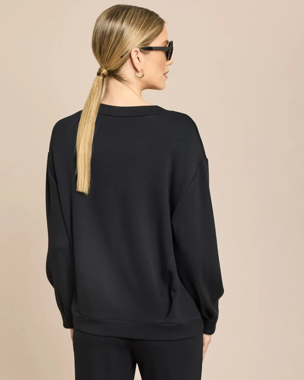 Sweatshirt mit V-Ausschnitt