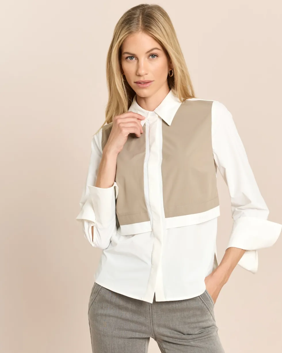 Techno-Stretch Bluse mit Double Layer