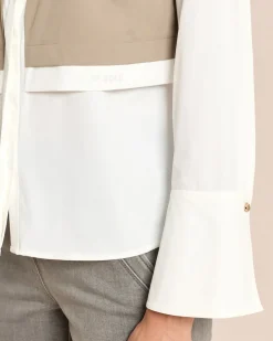 Techno-Stretch Bluse mit Double Layer