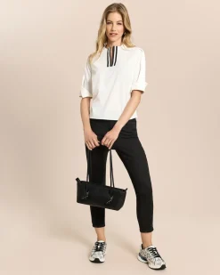 Techno-Stretch Bluse mit Stehkragen