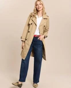 Trenchcoat mit Stickmotiv