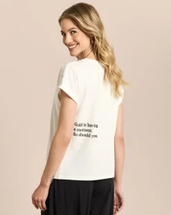 T-Shirt mit Ärmeldetail und Print