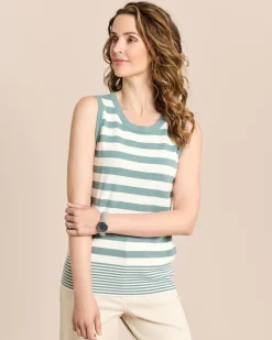 Twin-Set mit Top und Cardigan gestreift
