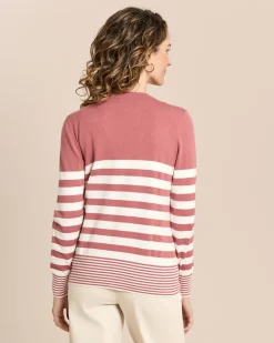 Twin-Set mit Top und Cardigan gestreift
