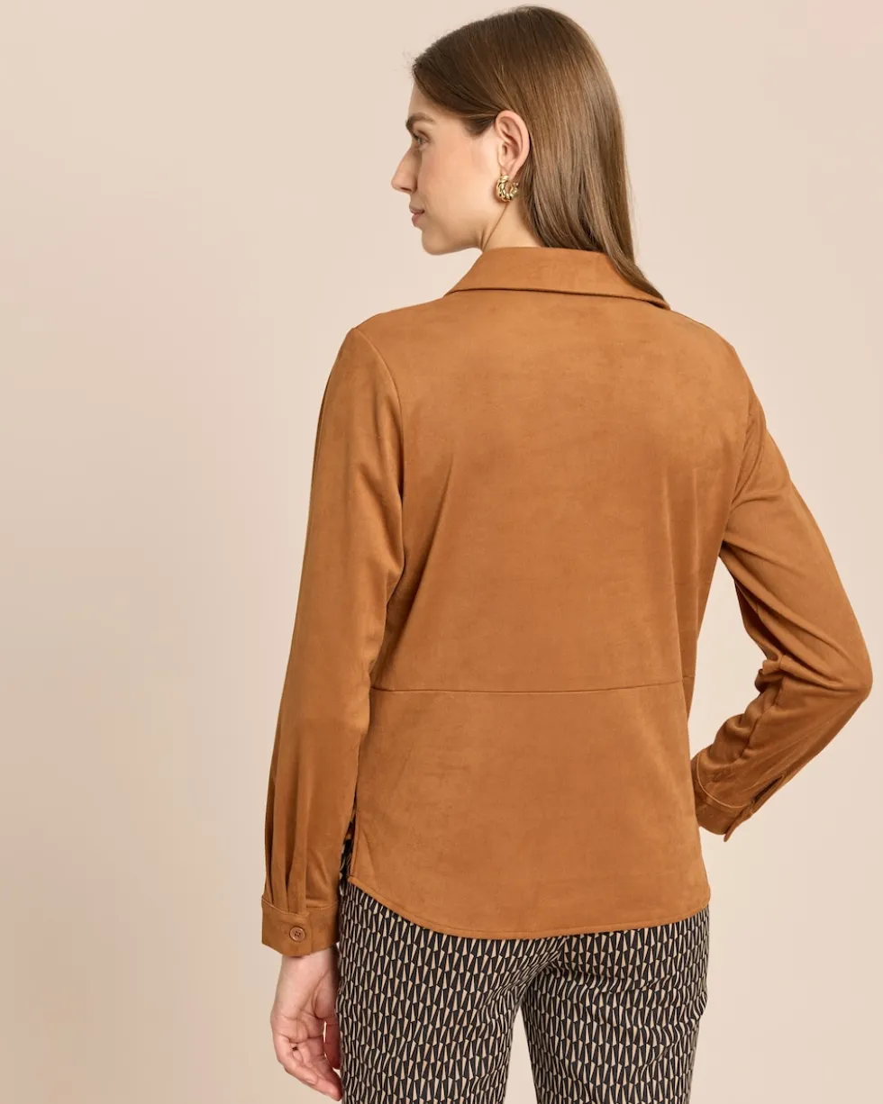 Velourslederimitat Bluse