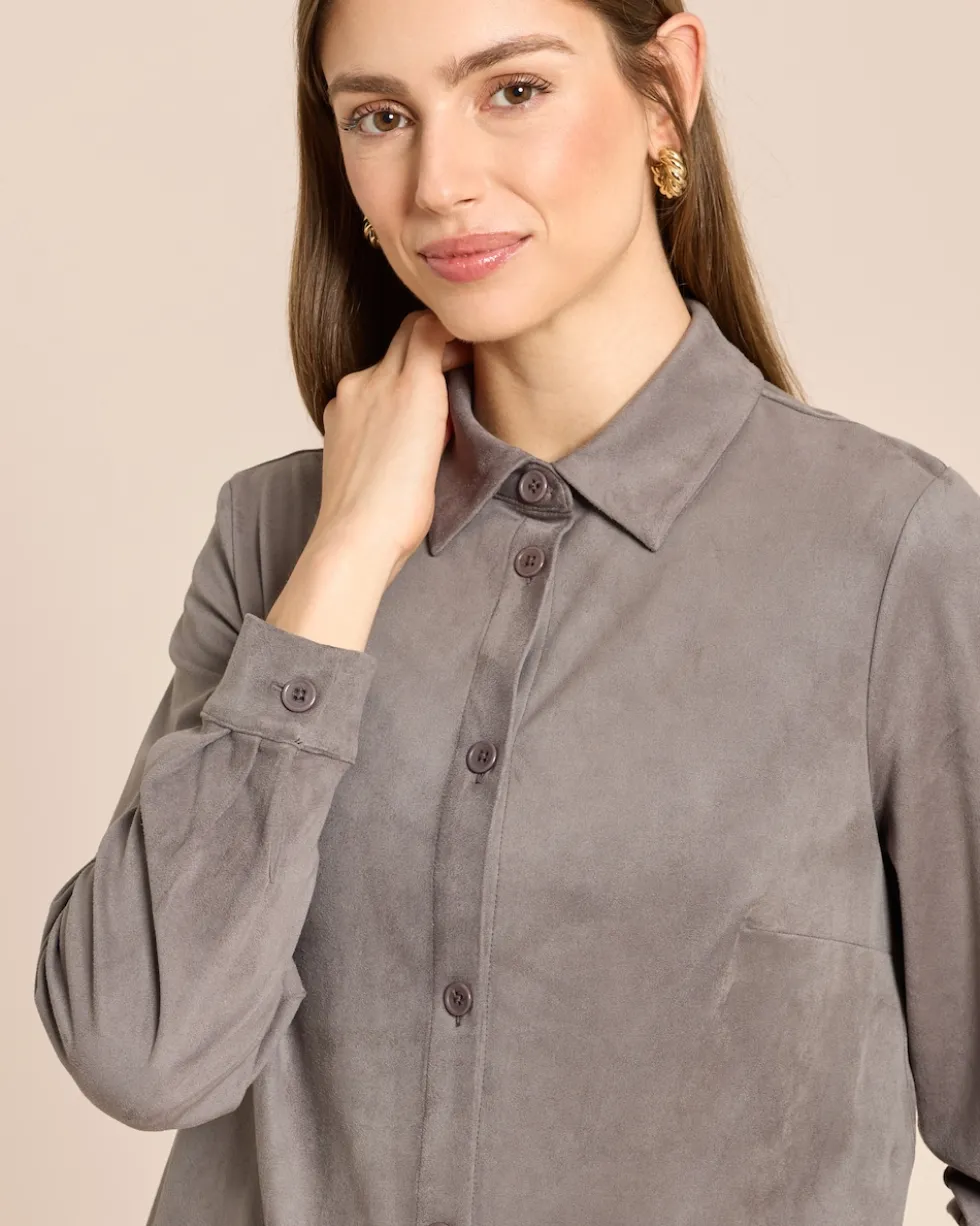 Velourslederimitat Bluse