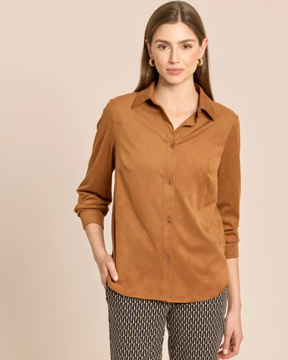 Velourslederimitat Bluse